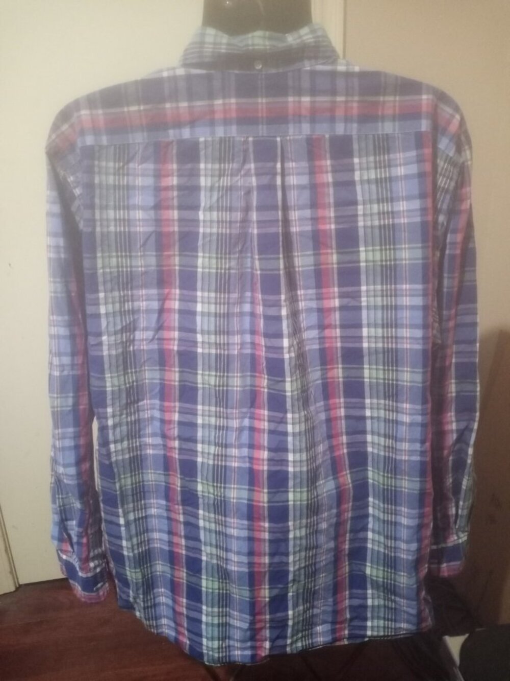 Ralph Lauren Shirt Mens 2XB Big Blue Multicolor Plaid Classic Fit Button Down - Picture 8 of 13